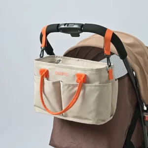 Baby stroller storage bag, large capacity multi compartment handbag, used for carrying diapers, toys, snack bottles