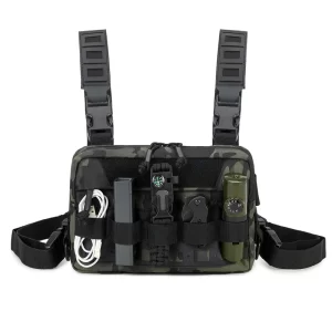 Compact tactical chest bag for men and women - with multiple pockets for safe storage of equipment, essentials, and accessories